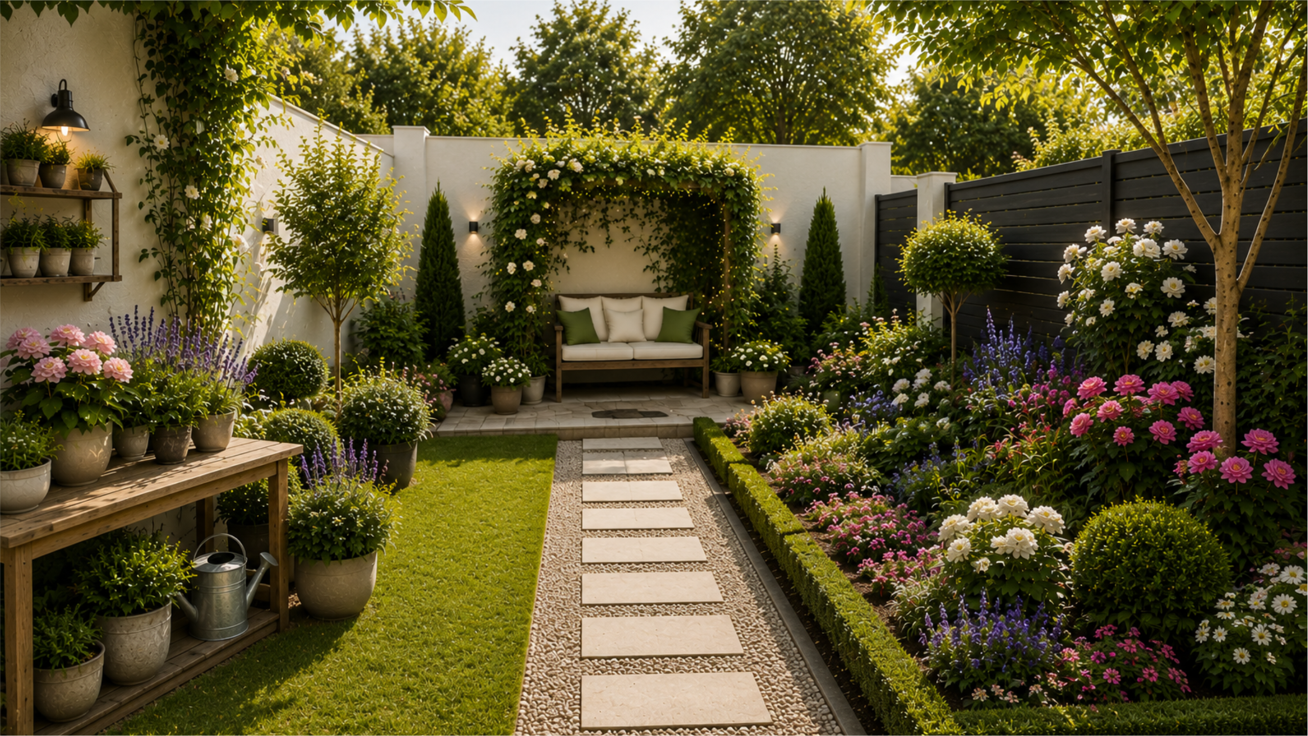Jardín floral moderno